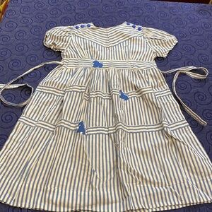 Vintage, Super Cute Blue and White Stripped Dress